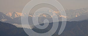 Himalayan ranges as seen in the morning at Kausani, India photo